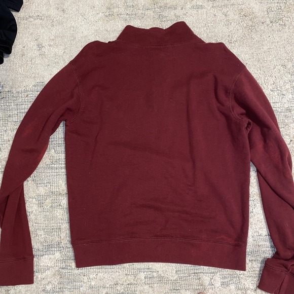 Pink Victoria's Secret Sweatshirt Medium Burgundy Quarter Zip Cowl Neck Pullover - Picture 2 of 4